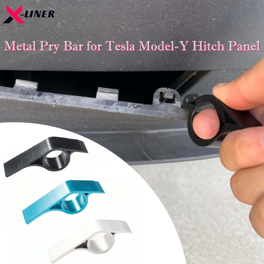 1 PC Black Silver Blue Aluminum Pry Bar Tool Metal Pry Bar for Tesla Model Y Hitch Panel Hitch Cover Remove Tools for Car