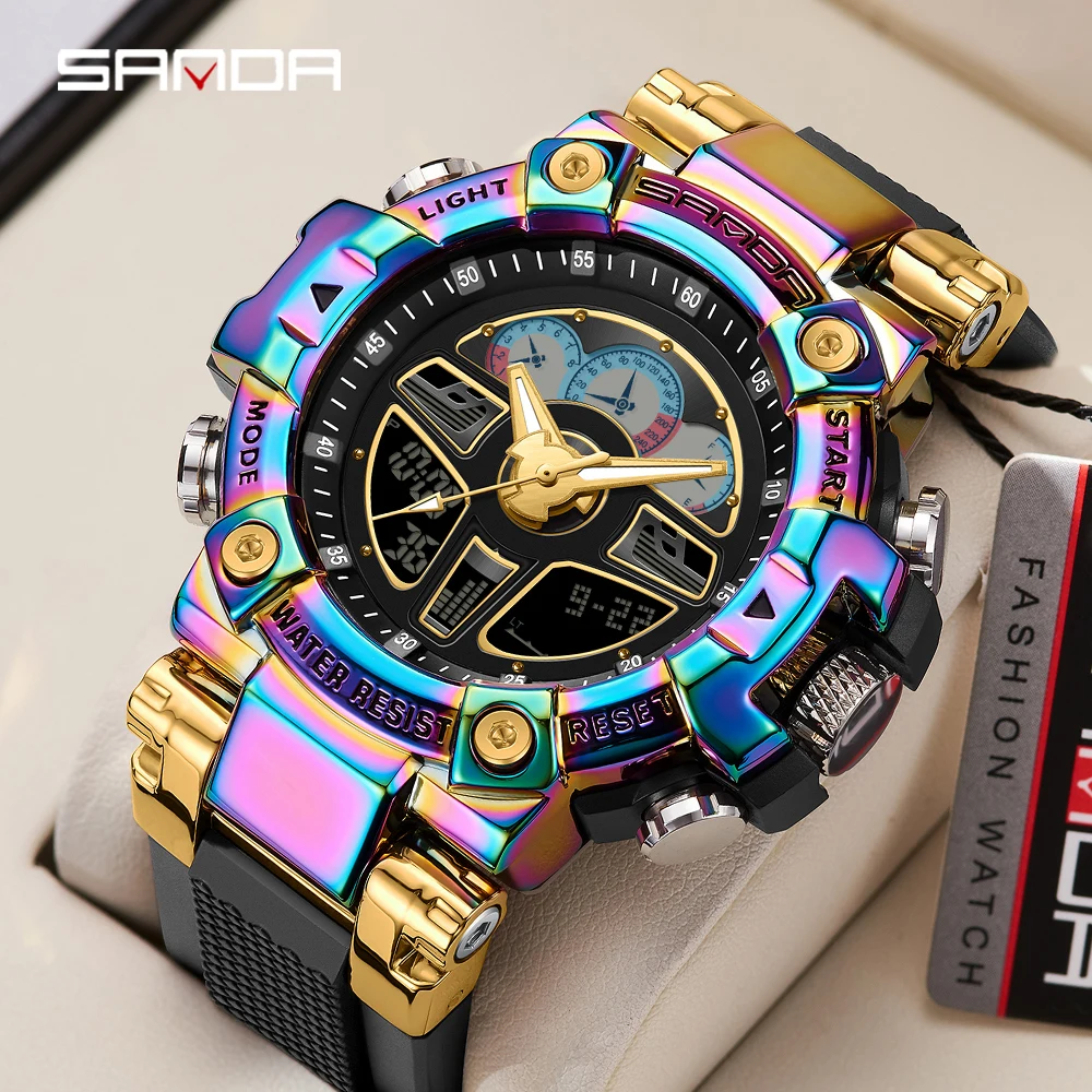 2023 SANDA 3156 Sports Military Men's Watches Luxury Digital Watch 50M Waterproof Quartz Wristwatch for Male Relogios Masculino men solid color casual hooded sweatshirt suits autumn winter elasticated waist lace up long pants new male sports two piece sets