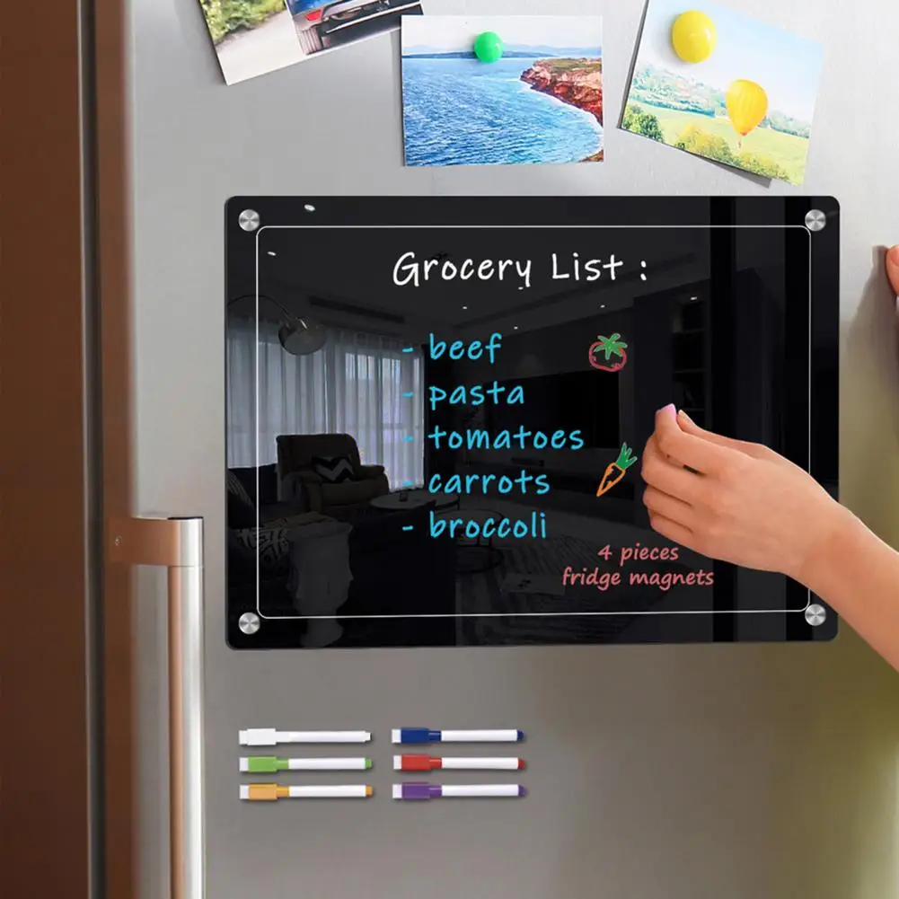 Weekly Planner Black Magnetic Whiteboard Grocery List Organizer Black Calendar Weekly Planner Whiteboard with Magnetic Fridge