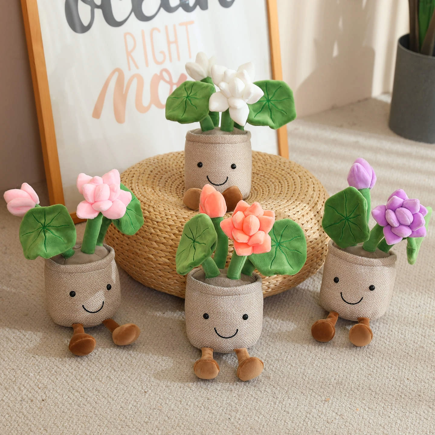 30cm Latest Beautiful Flower Plate Planting Doll Stuffed Plush Toy Handmade Doll Cartoon Anime Cute Gift Doll for Friends