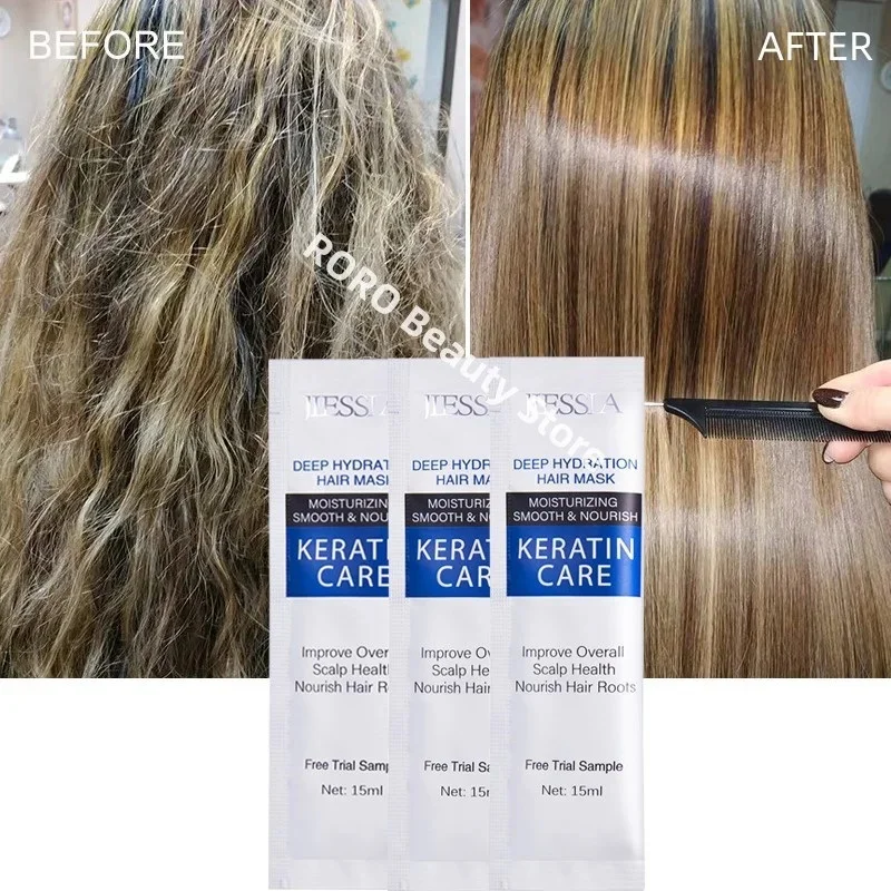 Hair Mask Magical Keratin Hair Mask 5 Seconds Repair Damaged Frizzy Hair Soft Smooth Shiny Nutrition Deep Moisturize Nourishing Care