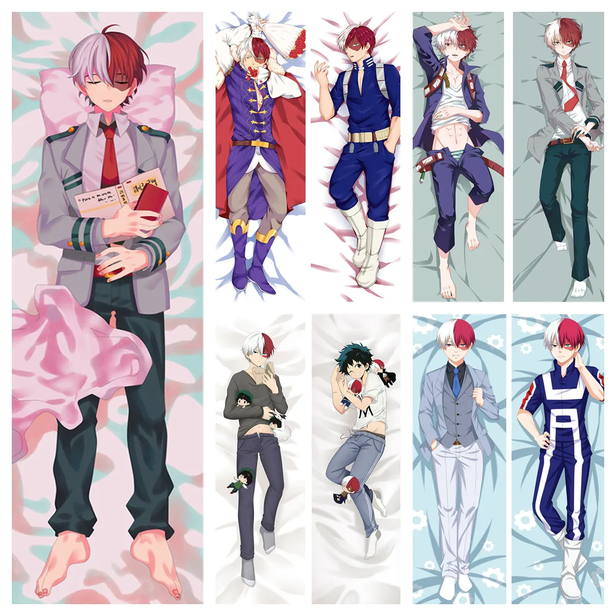 Cosplay Anime Dakimakura Pillowcase My Hero Academia Todoroki Shoto DIY Custom Pillow Cover Bedding Hugging Body Pillow Case