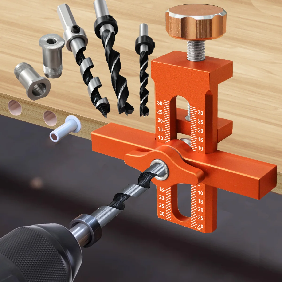 Cabinet Door Installation Positioner 2 in 1 6/8/10mm Rebounder Punched Mounting Jig Wardrobe Cabinet Door Panel Installation Jig