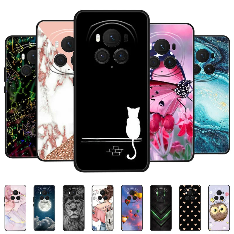 Per Honor Magic6 Pro Custodia Cover Honor Magic6 Silicone Soft Marble Black Bumper Funda Coque Per Honor Magic 6 Pro Full Protective