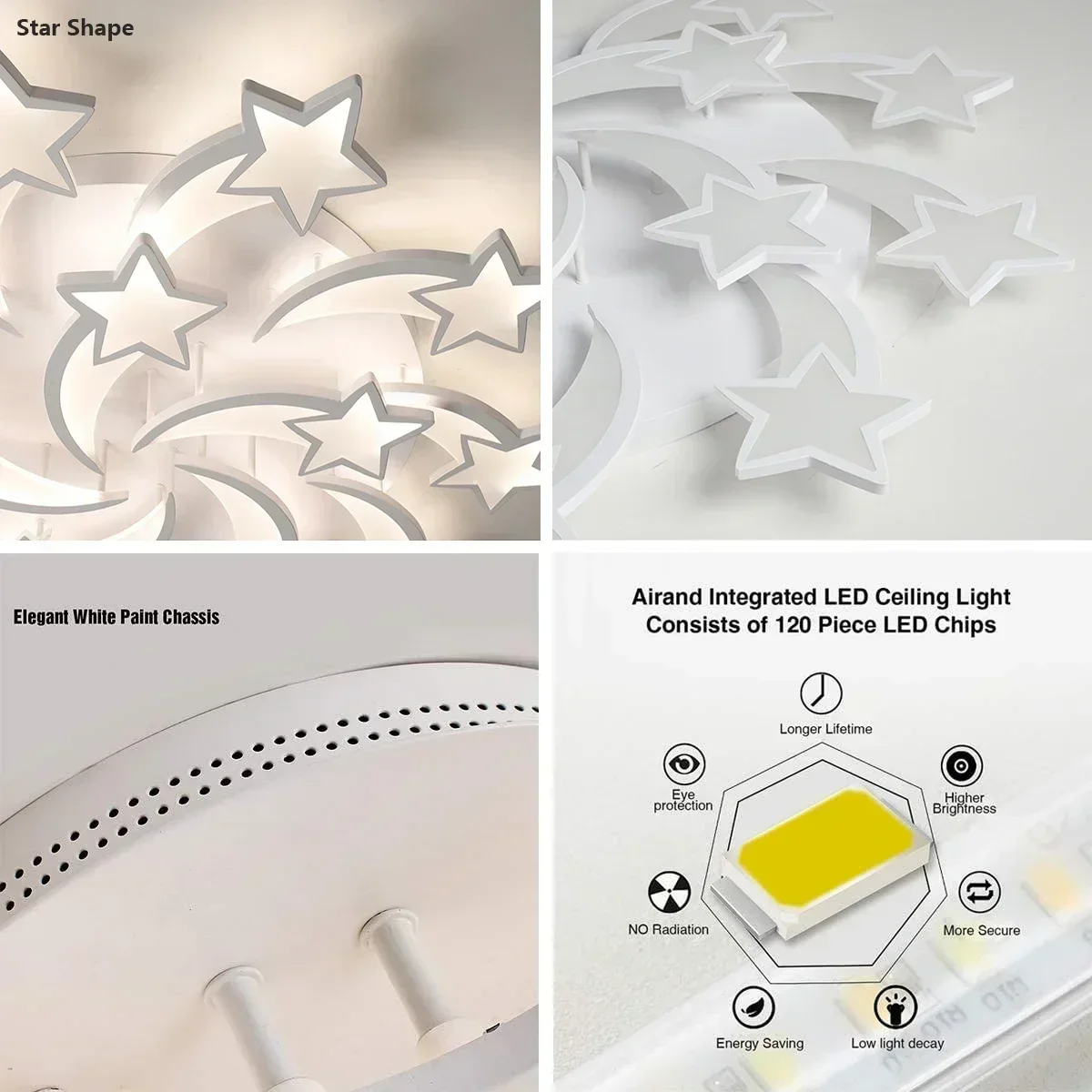 Starry Sky LED Ceiling Light Romantic Star Projector Bedroom Living ...