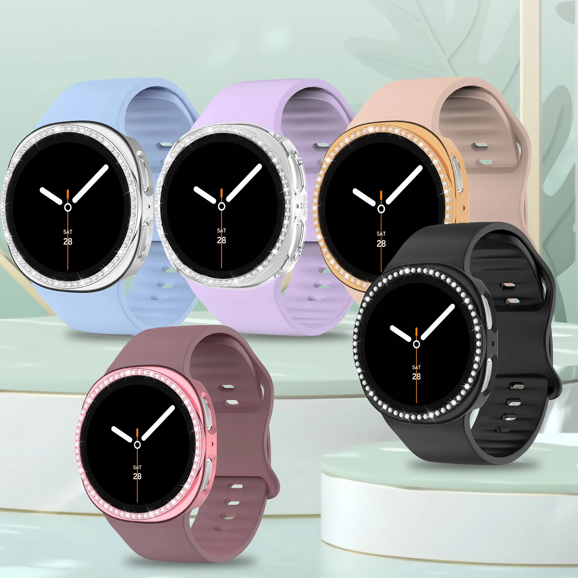 Premium Silicone Band and Protective Case with Tempered Glass