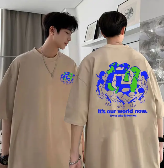 RR KanKan WoRRld Kankan Really Rich It s Our World Now Try To Take It From Us Print T-shirts Unisex Kpop Casual Loose Tee Shirts