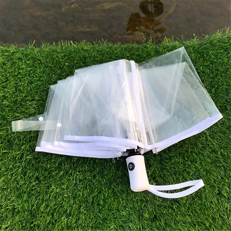 

Umbrella Transparent umbrella woman with Automatic Windproof umbrella Auto Folding Black for Men Women Outdoor Travel supplies