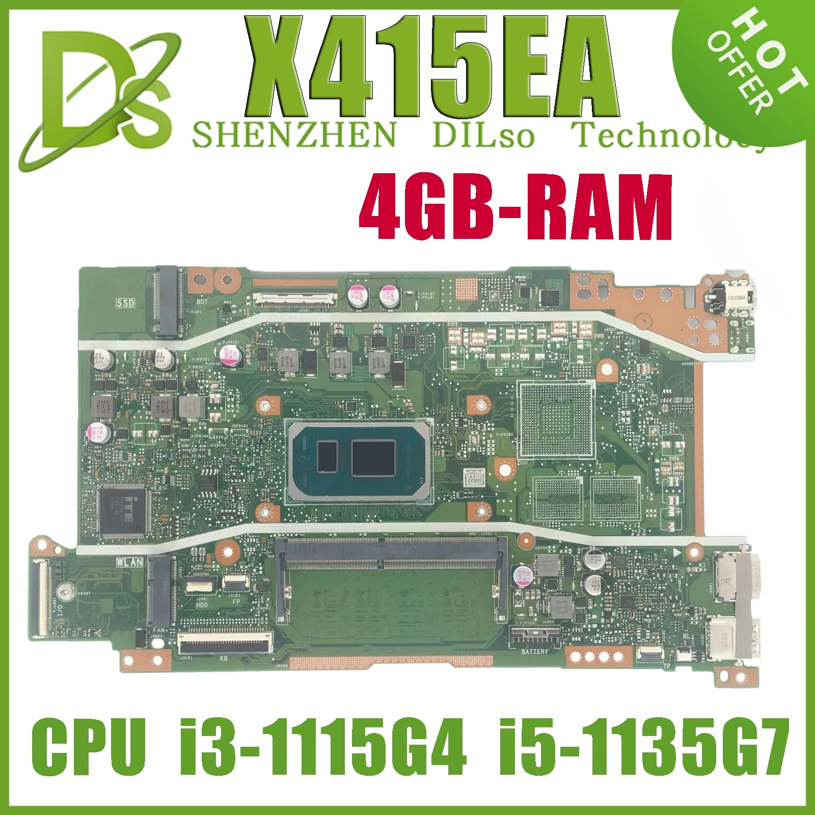 Kefu x415ea laptop motherboard for asus vivo book x515 x415 x515ea with