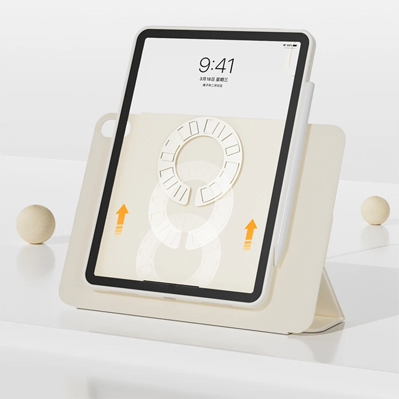 Magnetic 360° Rotating Detachable Back Case
