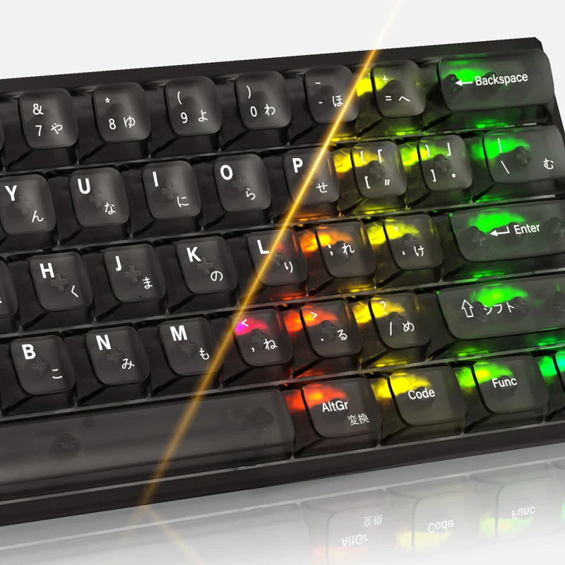 Chave Transparente Preto Keycaps Osa Perfil Keycap Rgb Retroiluminado para 61 64 66 68 Chery Gateron Teclado de Jogo Mecânico sem Fio 82 - Imagem 4