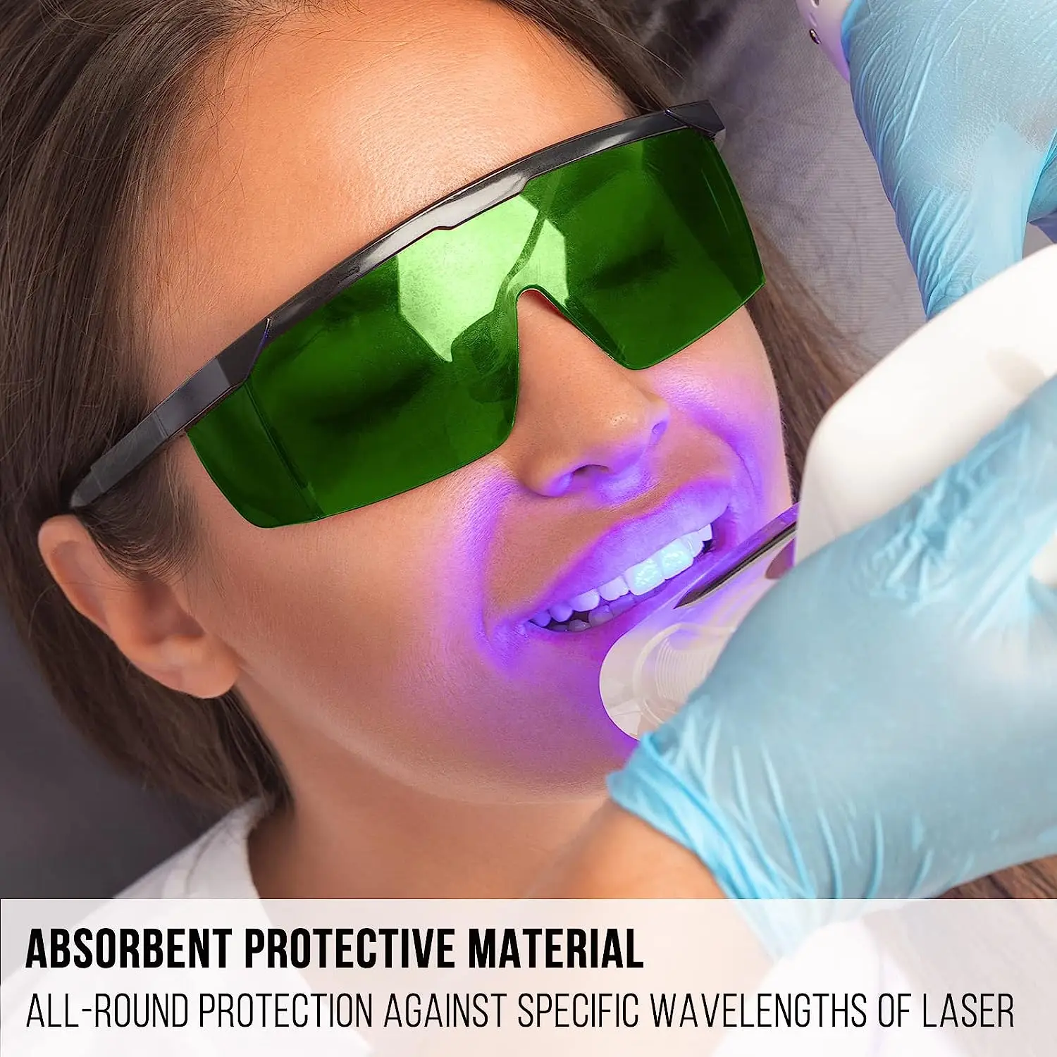IPL 200-2000nm Laser Goggles 35% Visible Light, Eye Protection Glasses for Laser Hair Removal, Polycarbonate(PC) Frame & Lens