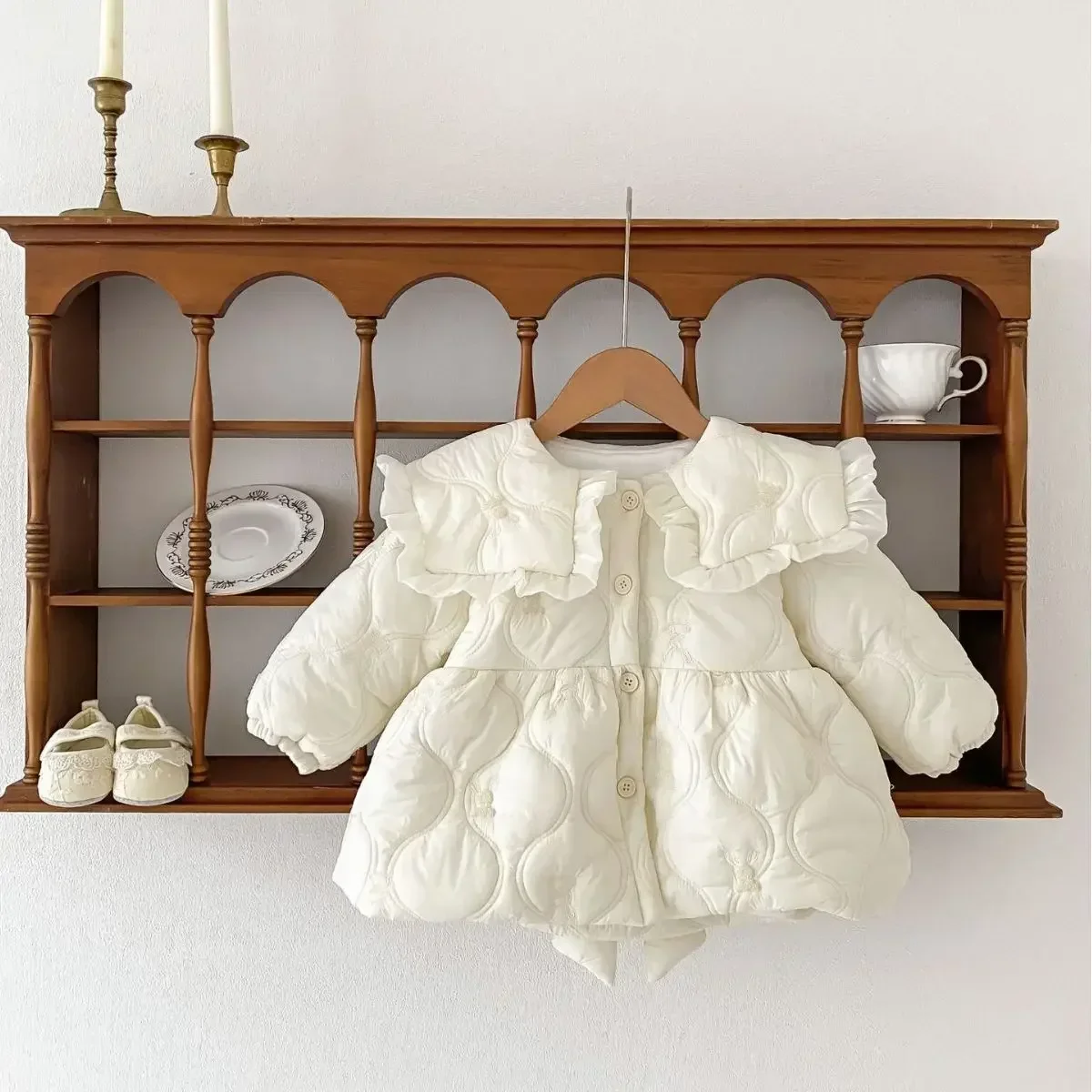 Baby Girls Cotton-padded Jacket Coat Winter Plus Velvet Baby Girl's Coat Fashion Warm Outerwear 7935