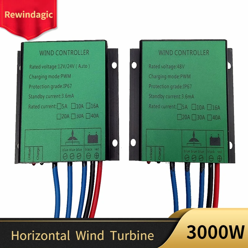 3000W Free Energy PWM Wind Charge Controller 12v/24v AUTO For Wind Turbine Generator Water Proof High Heat Dissipation Design wind turbine charge controller
