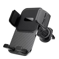 Premium Acrylic Car Vent Phone Holder - Universal Hands - Free Smartphone Mount (Carbon Fiber)