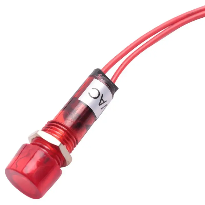 ABJI-20X 네온 표시등 파일럿 신호등 적색등 AC 250V W2 전선