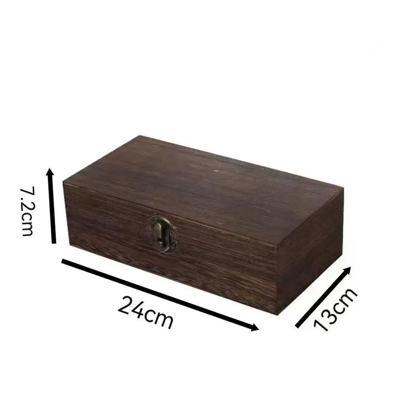Enhanced Wooden Rectangular Storage Box Organizer with Lock - Dust-Proof Jewelry Case