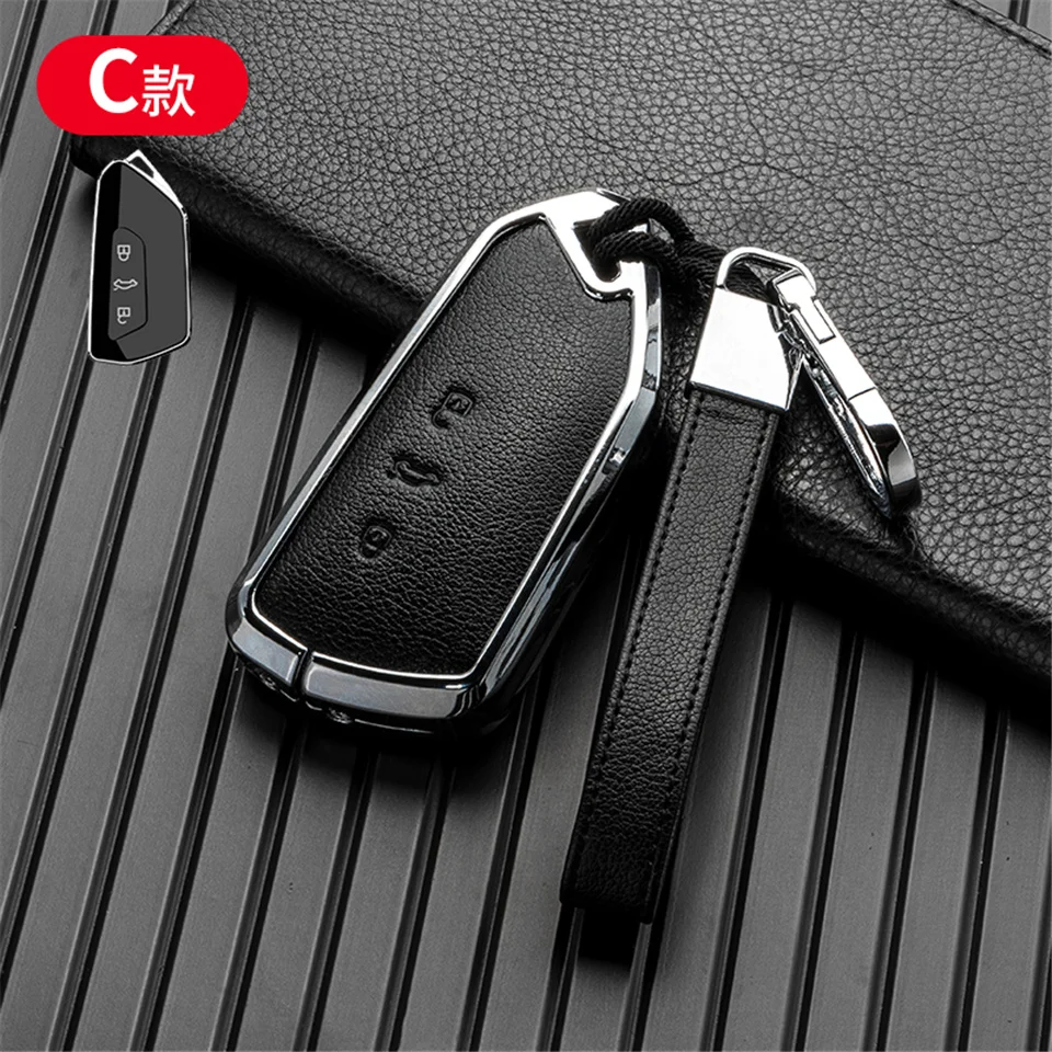 Custodia per chiave auto in lega di zinco pelle per VW Golf 8 Mk8 2020 per Skoda Octavia 4 8 A8 MK4 VAG Group 2021 accessori per auto sedile - S966286fc6b5942b1bdf8f878692e7c55v