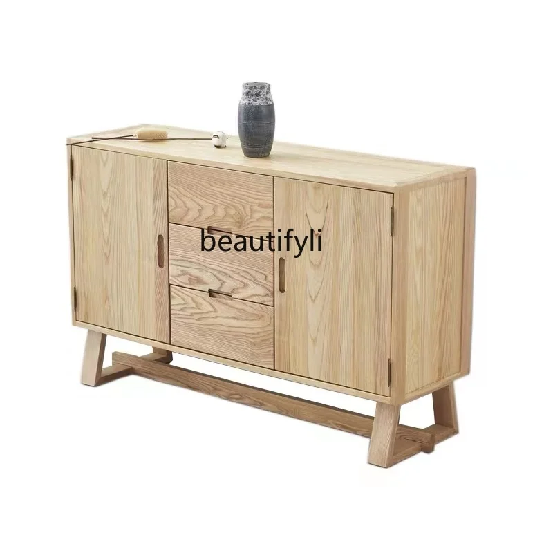 

Japanese Style Quiet Style B & B Ash Log Sideboard Cabinet Modern Minimalist Floor Standing Storage Cabinet Creative Art
