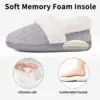 Shevalues Women's Winter Fuzzy House Slippers Non-slip Cozy  Fluffy Knit Slides With Memory Foam Indoor Warm Plush Bedroom Shoes 4