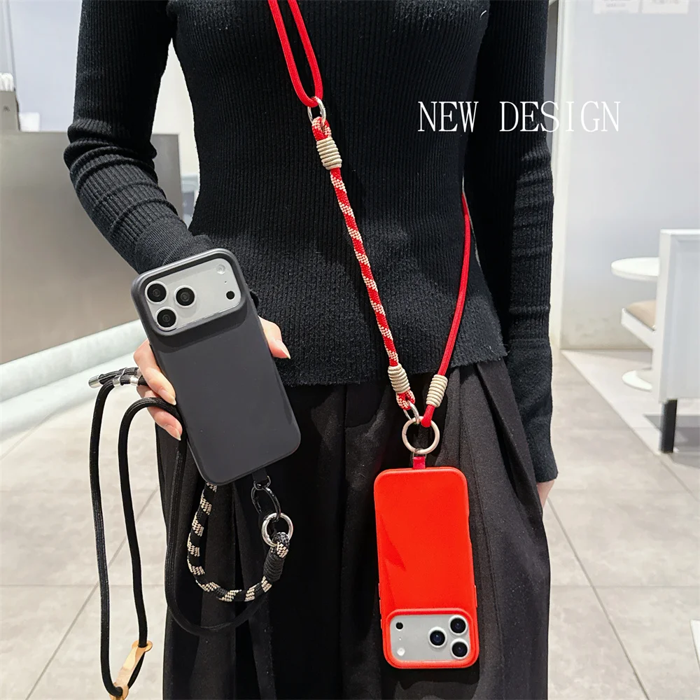 Adjustable Crossbody Lanyard with Soft Matte Finish Cover - Solid Color