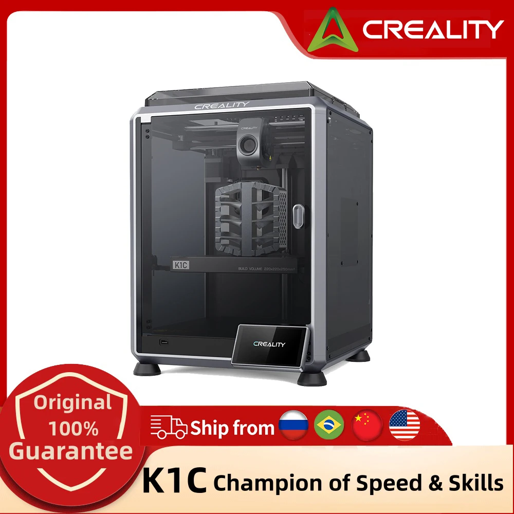 Creality K1C 3D 프린터, 자동 레벨링, 견고한 직접 압출기, 트라이 메탈 깍지, 300 °C 인쇄 업그레이드 K1, AI 카메라 포함, 600 mm/s