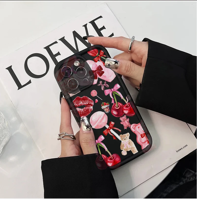 Luxury Cherry Sexy Lip Phone Case - Premium Design Casing