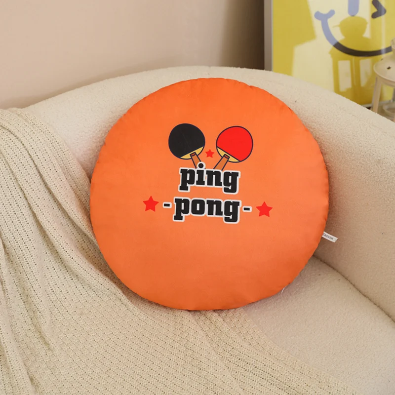 48cm Sports Ball Plush Pillow Stuffed Soft Seat Cushion Decorative Volleyball Rugby Table Tennis Basketball Golf Billiards Gift 6