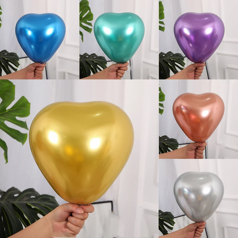 

10/20/50pcs Wholesale Love Shaped Metal Balloon Couple Proposal Birthday Party Scene Decoration Wedding Room Decoration Balloon