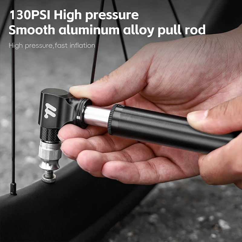 WEST BIKING Mini Bicycle Pump 130PSI Portable Aluminum Alloy Bike Pump for Schrader/Presta Valve MTB Road Bike Accessories