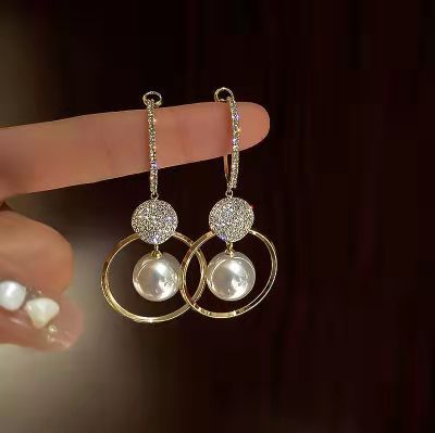 Advanced Gentle Diamond Fringe Star Moon Crystal Earrings For Women Korean Fashion Earring Daily Birthday Party Jewelry Gift