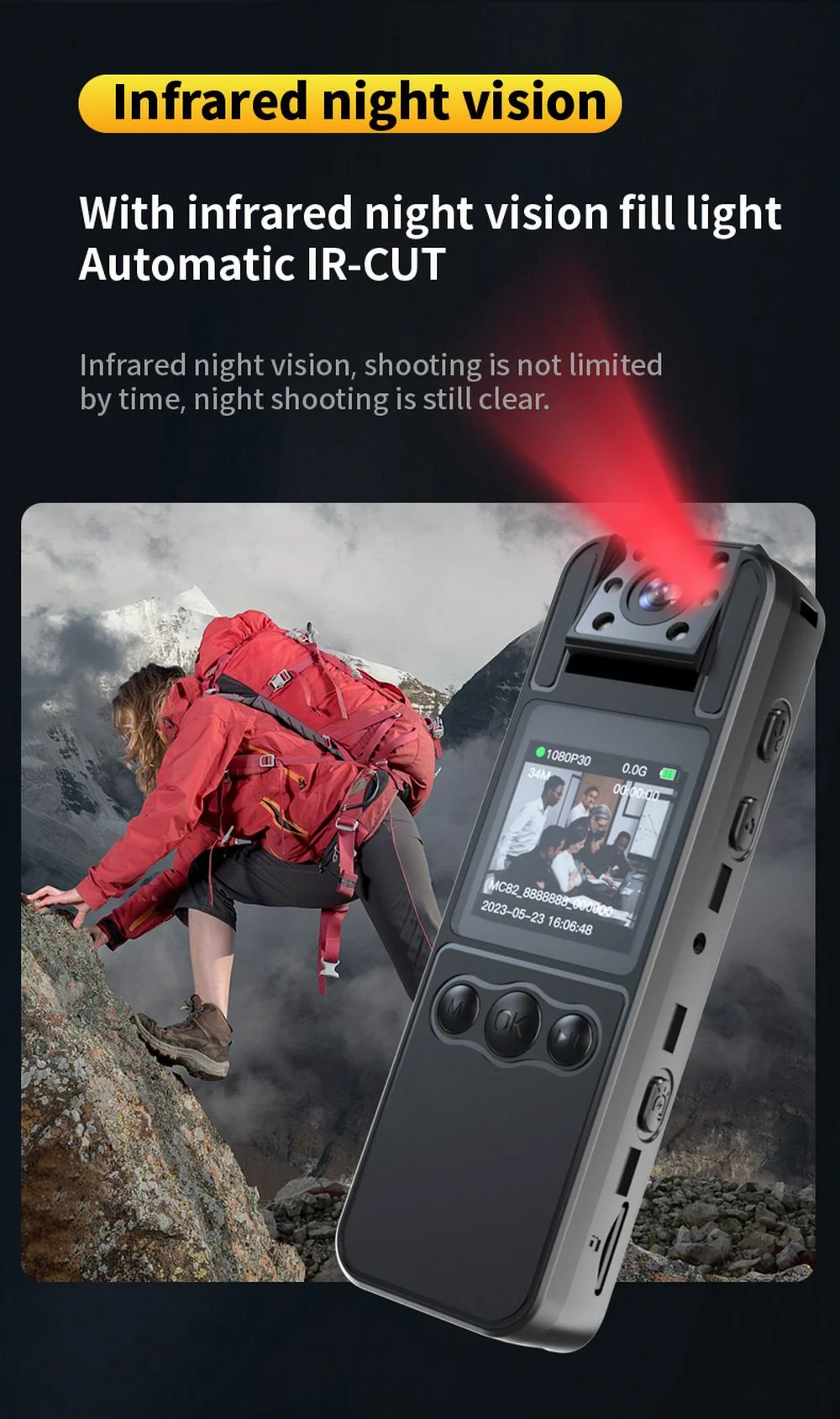 NEW 1080P HD Mini Camera Portable Digital Video Recorder BodyCam 180 Rotating In