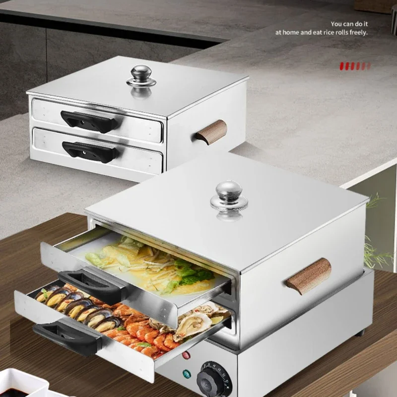 Rice roll machine small household electric breakfast rice roll steamer steamer 304 stainless steel drawer type rice roll steamer 2