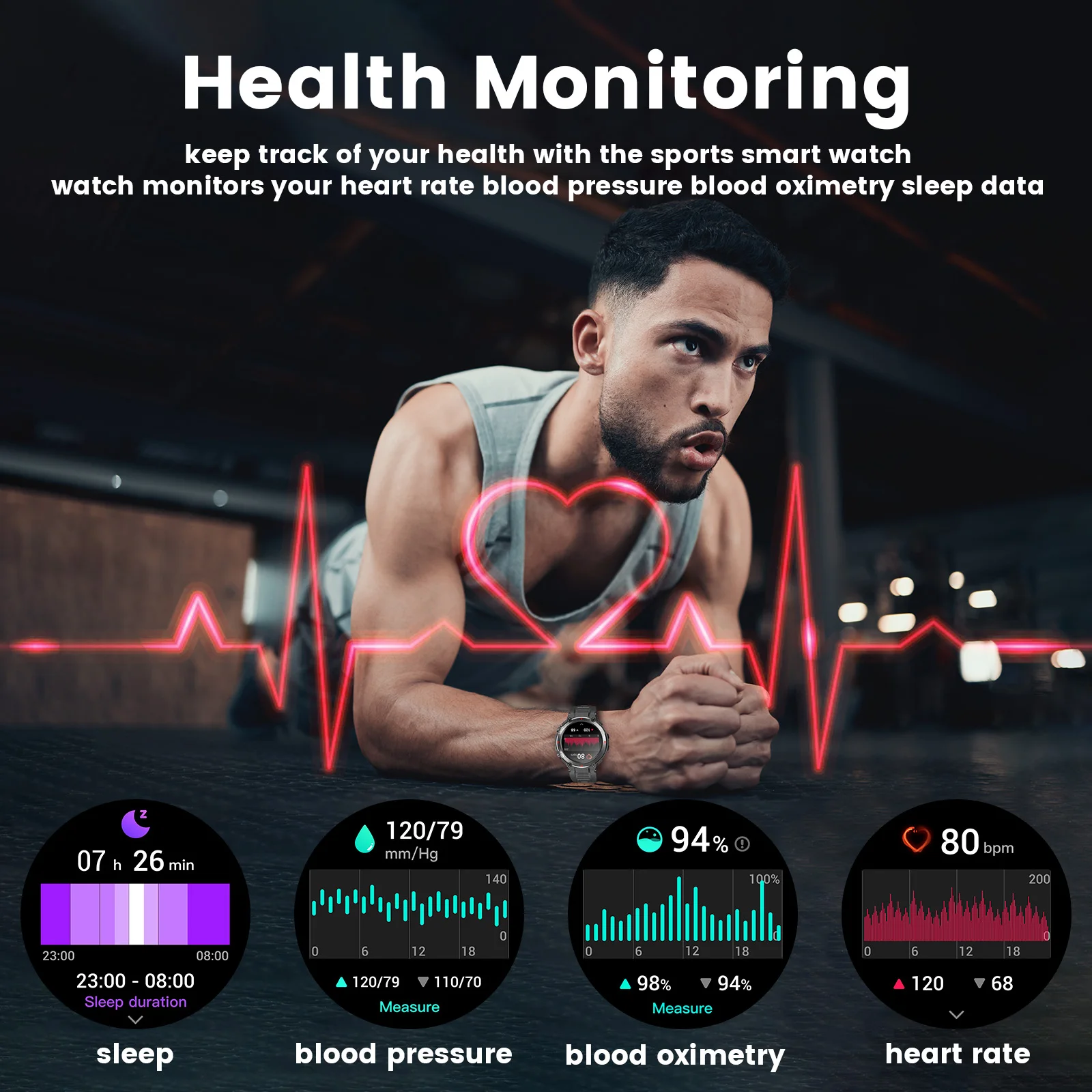 Smart Watch CanMixs K22 Bluetooth Call Outdoor Sports Fitness Tracker Heart Rate Music Play For Android IOS