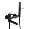Matte Black Bathtub Faucet Wall Mounted Bathroom Shower Mixer Tap With Swivel Tub Spout  Long Spout Tub Crane Single Handle 2
