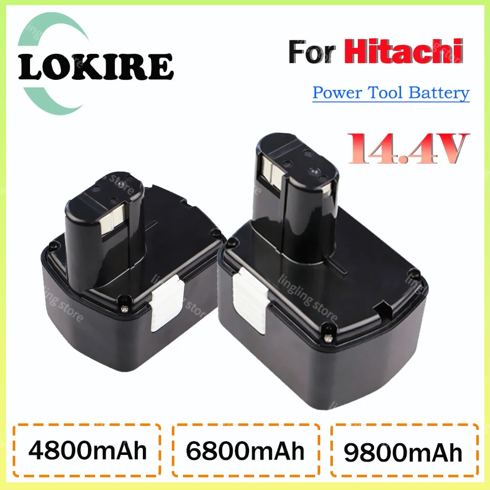 

14.4V NI-Cd 4.8/6.8/9.8Ah Rechargeable Battery For Hitachi EB1414S EB1414 EB1424 EB14B EB1412S EB14S DS14DL DV14D Cordless drill