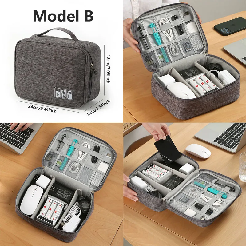 ACOCOBUY Organisateur Accessoires Électroniques, Etui pour Disque Dur Externe 2,5 Pochette Voyage Portable Résistant Aux Chocs Étui de Transport Organiseur de EVA Sac de Power Bank Étui Sac Noir