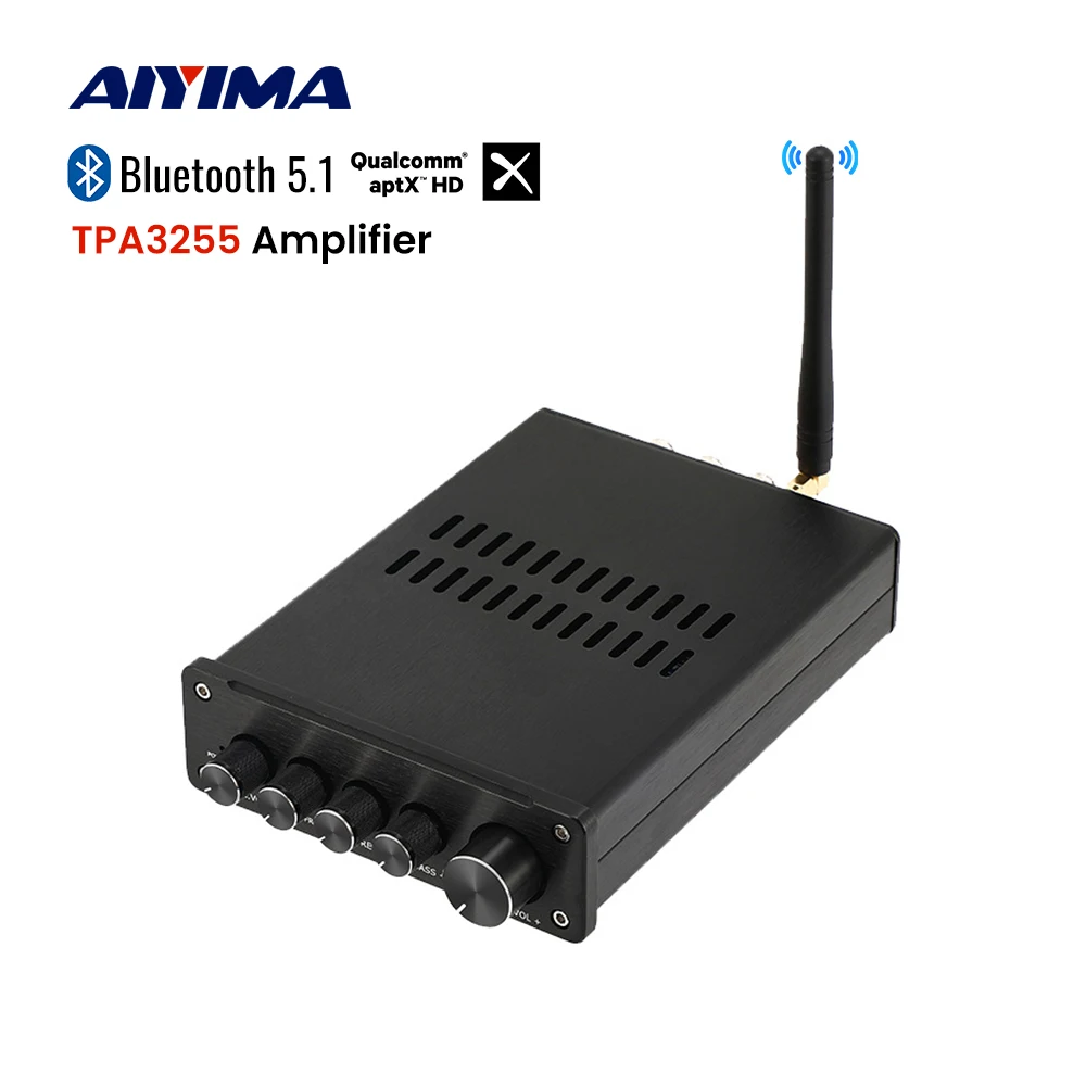 

AIYIMA TPA3255 2.1 Bluetooth Power Amplifier HIFI Audio Amplifier PCM5102 Decoder Amplify Speaker Sound Amplificador 300Wx2+600W