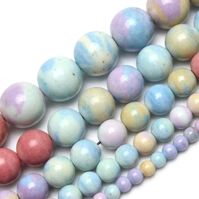 

Natural Rainbow Alashan Stone Loose Round Beads 4-12mm For Jewelry Making DIY Necklace Bracelet Spacer Accessories 15"