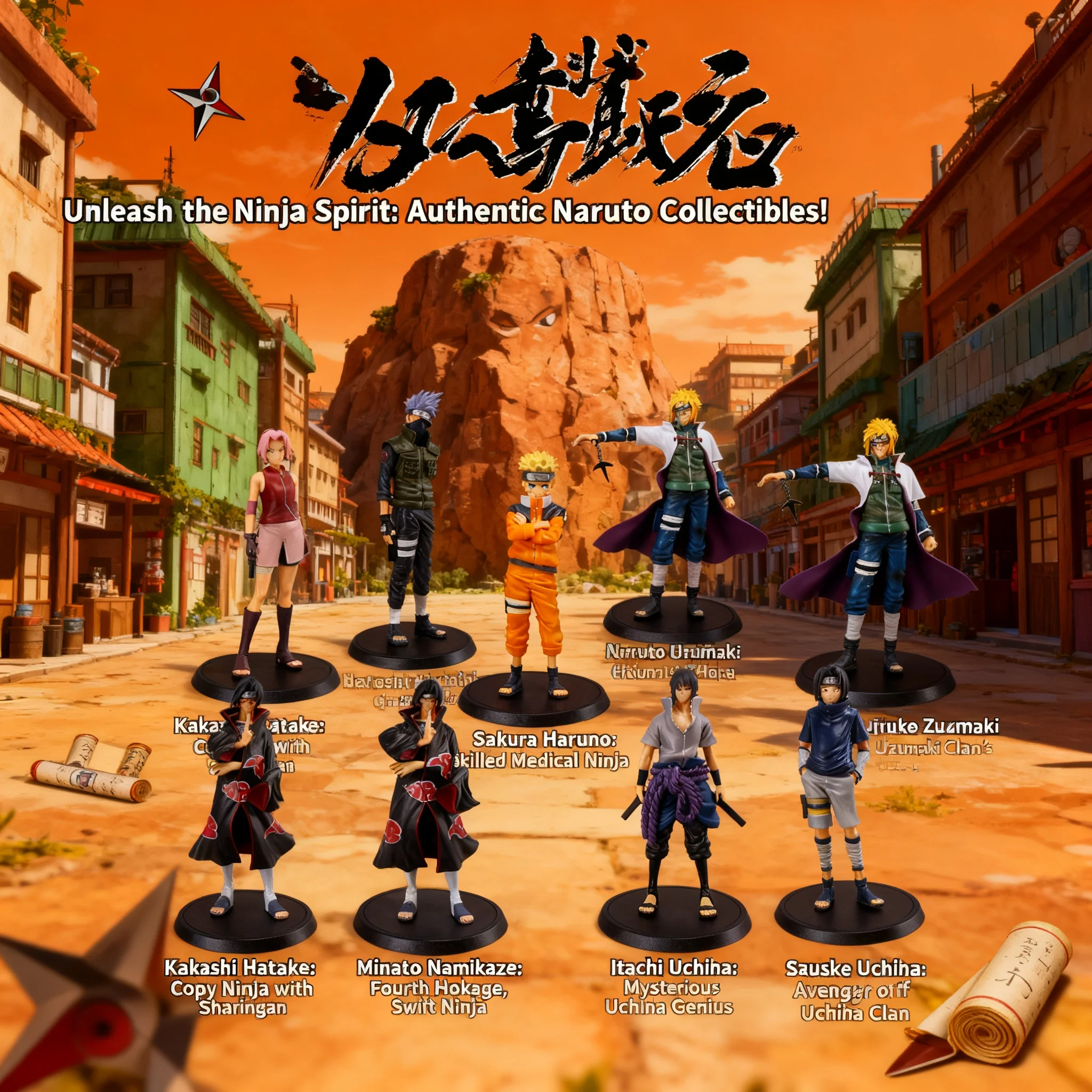 Naruto Shippuden Team 7 Anime Figure Collectible Desktop Decoration Toy