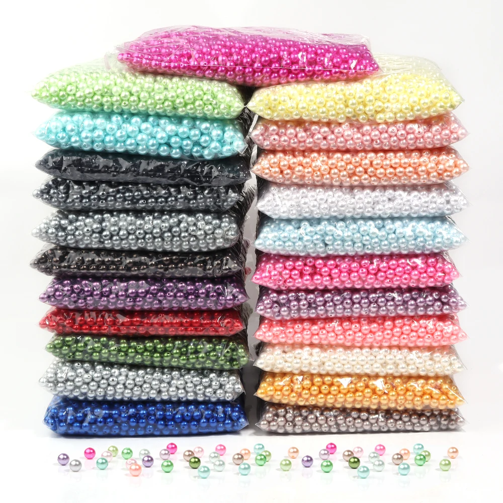 Assorted Size ABS Imitation Pearl Spacer Beads for DIY Jewelry and Crafting