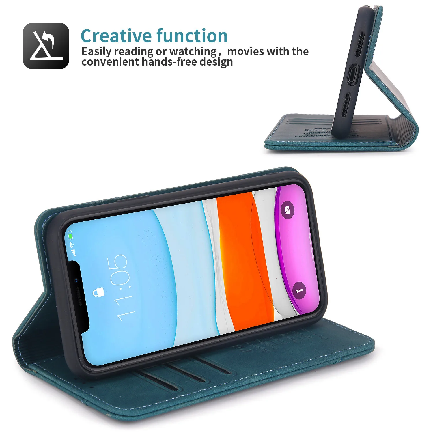 Luxury Magnetic Leather Wallet Phone Case with Card Slots and Stand Feature