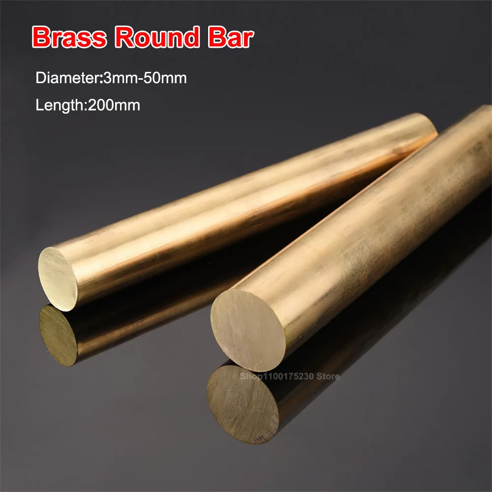 

1PCS Hand-done Brass Bar Rod Diameter 3mm-50mm Length 200mm Stick For knife Handle Part DIY Toys Accessories