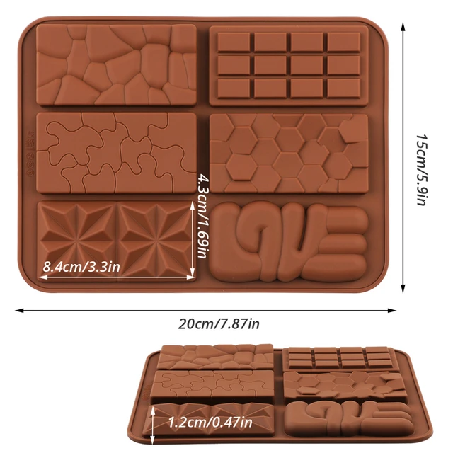 Mini Chocolate Bars Slab Silicone Fondant Mould Cake Decorating Snap Mold  Bar 3D