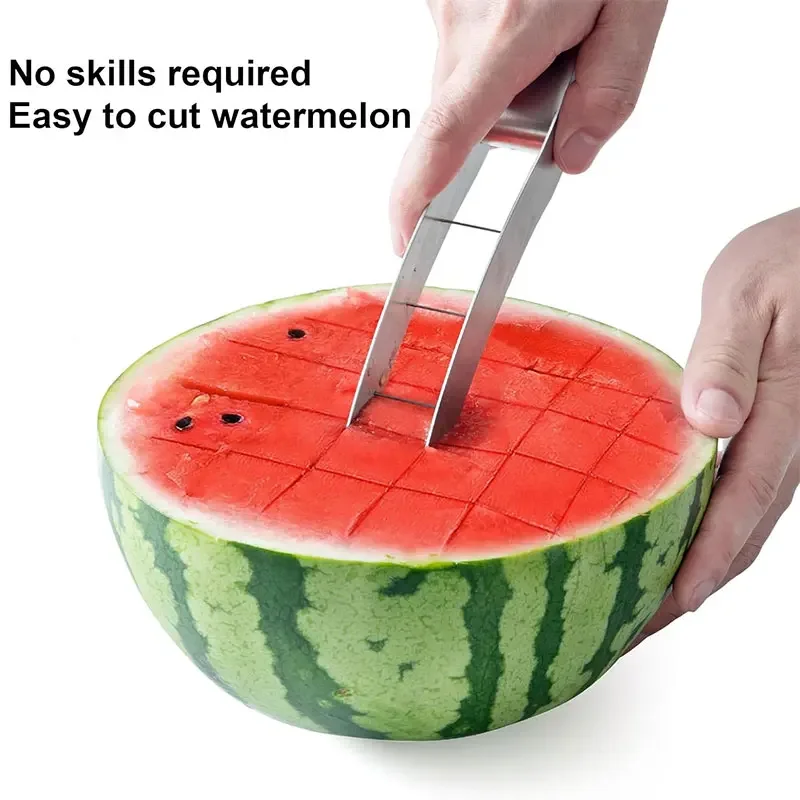 Watermelon Slicer Stainless Steel Cube Cutter Safe Fruit Knife for Kitchen