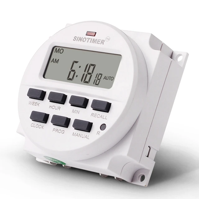 1 Piece Sinotimer Tm618n-2 Lcd Digital Programmable Timer Switch 220V Ac 7 Days With Relay Inside And Countdown Time Function 4