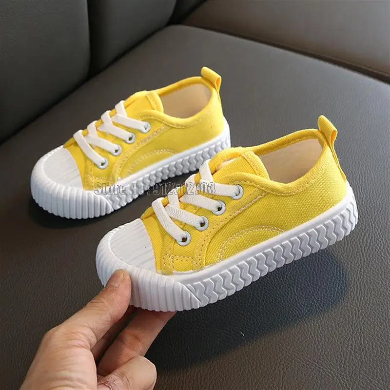 Baby Child White/black Sneaker Spring Lace-up Leisure Kid Comfort Boy/girl Canvas Shoes 6
