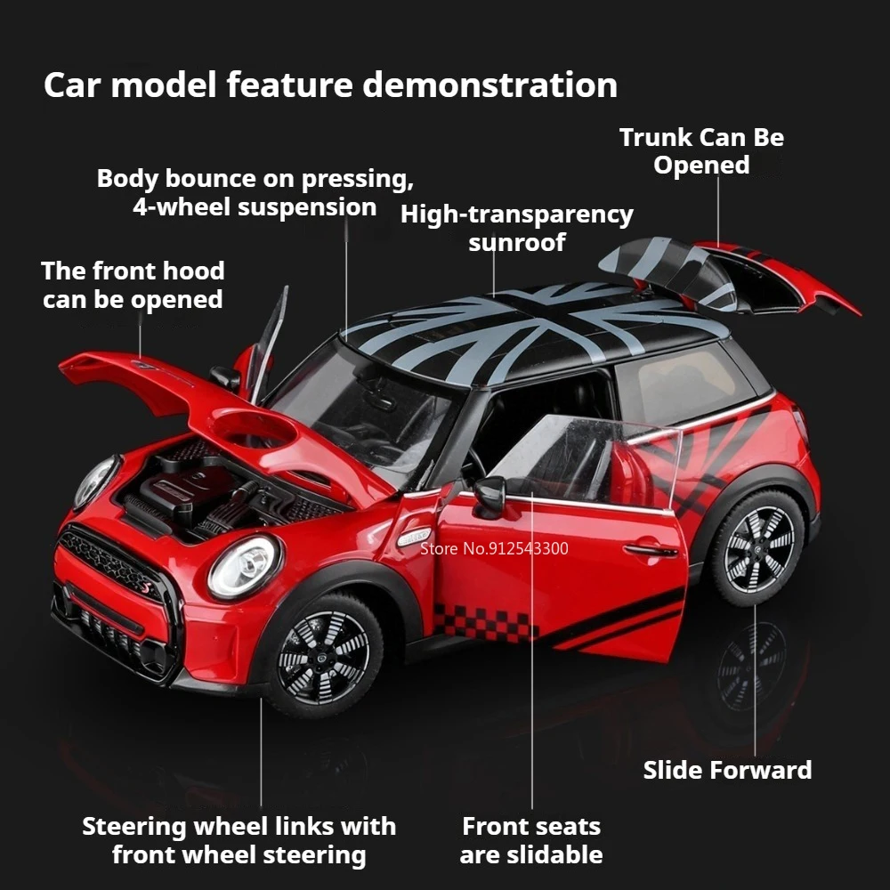 1:18 대형 미니 쿠퍼 S X5M 자동차 모델 장난감 슬라이드 포워드 충격 흡수 차량 모델 고급 시뮬레이션 장난감 장식 선물