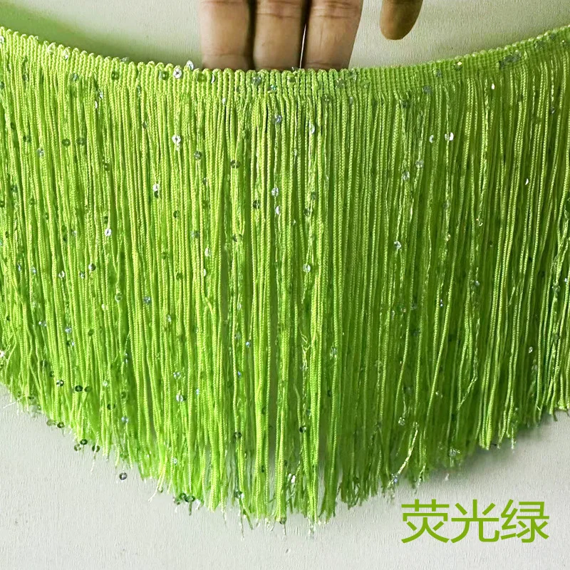 2 야드/로트 스팽글 암호화 15CM 나일론 레이스 트림 술 프린지 DIY 라틴 드레스 무대 의류 커튼 맞춤 액세서리