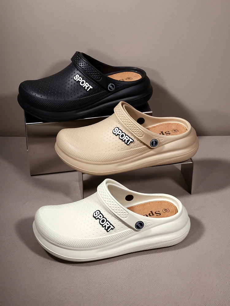 ثقب أحذية الرجال الصيف خفيفة الوزن إيفا الاتجاه المنزل الصنادل قباقيب أحذية الرجال باوتو النعال في الهواء الطلق الصنادل المريحة حجم 39-45